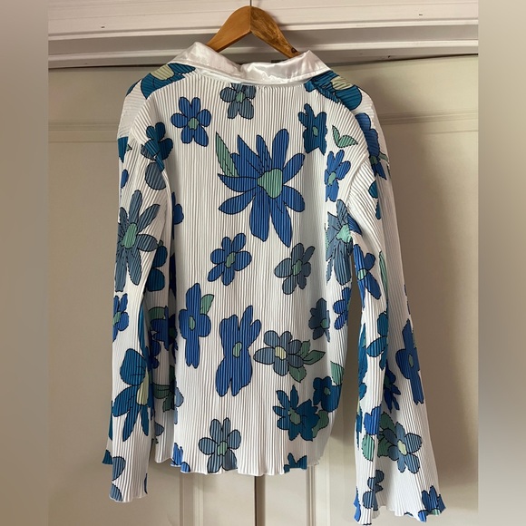 NUFIWI Women Y2K 2 Piece Set Oversized Floral Button Down Shirt High Waist Pants - Picture 3 of 8